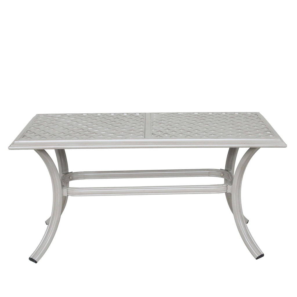 Yeah Depot - 22x42 Inch Patio Standard Coffee Table, Ashen Wheat