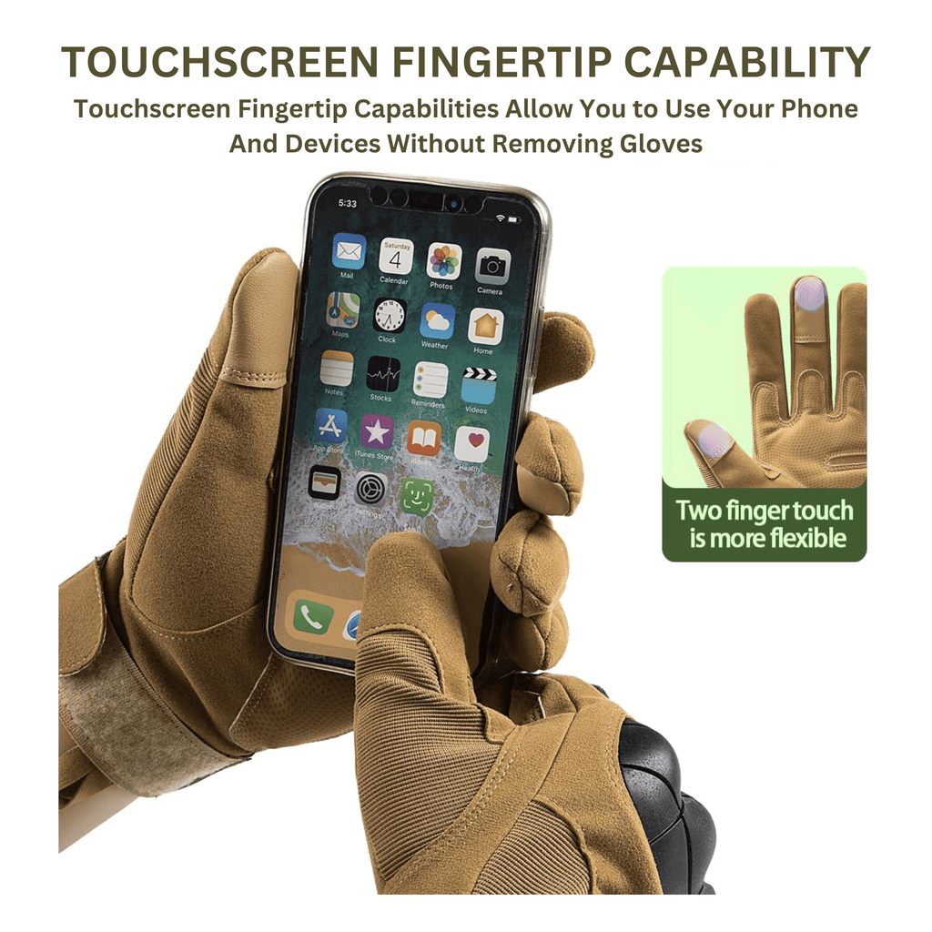 JupiterGear Unisex Airsoft Sports Gloves with Touchscreen Fingertip Capability