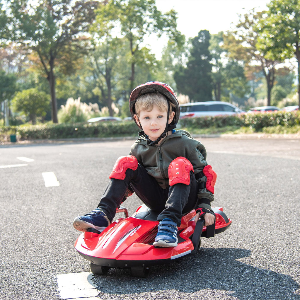 Yeah Depot - 24V Kids Ride On Electric scooter w/ helmet knee pads,24v ride on toy for kids,Spray function,2WD 400w wheel-hub motor,5.59-6.84MPH,Gravity Steering,Use for 1-2 hours,Exercise your child age 6+.