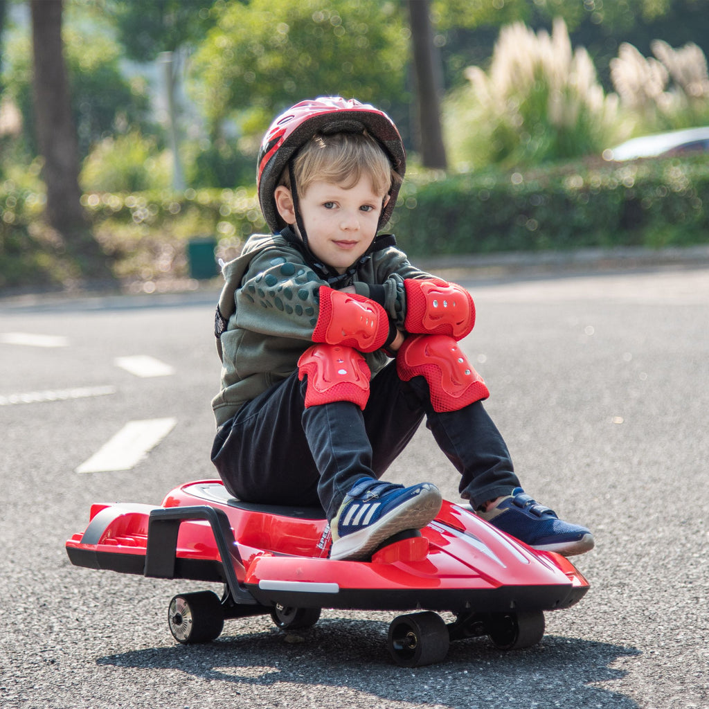 Yeah Depot - 24V Kids Ride On Electric scooter w/ helmet knee pads,24v ride on toy for kids,Spray function,2WD 400w wheel-hub motor,5.59-6.84MPH,Gravity Steering,Use for 1-2 hours,Exercise your child age 6+.