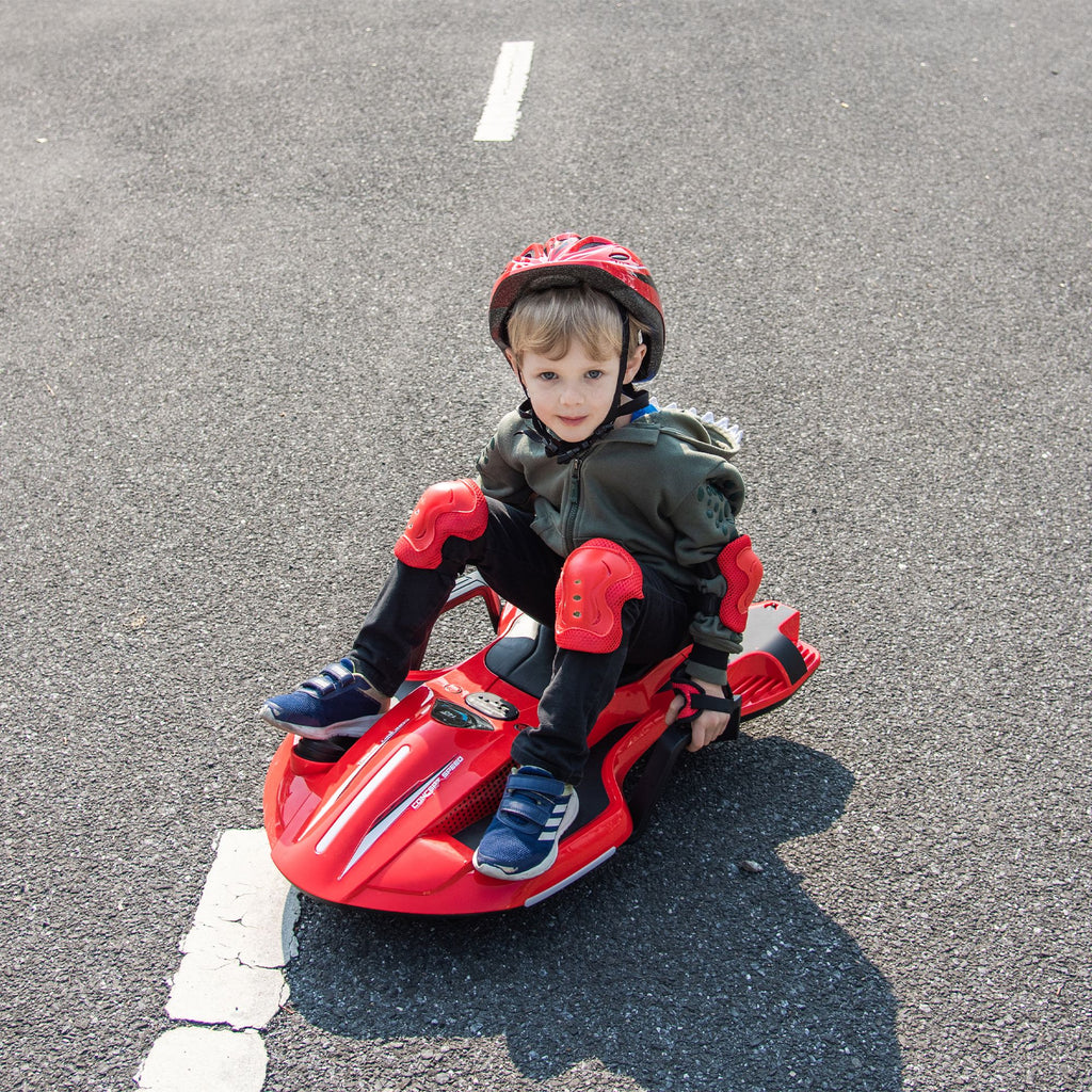 Yeah Depot - 24V Kids Ride On Electric scooter w/ helmet knee pads,24v ride on toy for kids,Spray function,2WD 400w wheel-hub motor,5.59-6.84MPH,Gravity Steering,Use for 1-2 hours,Exercise your child age 6+.