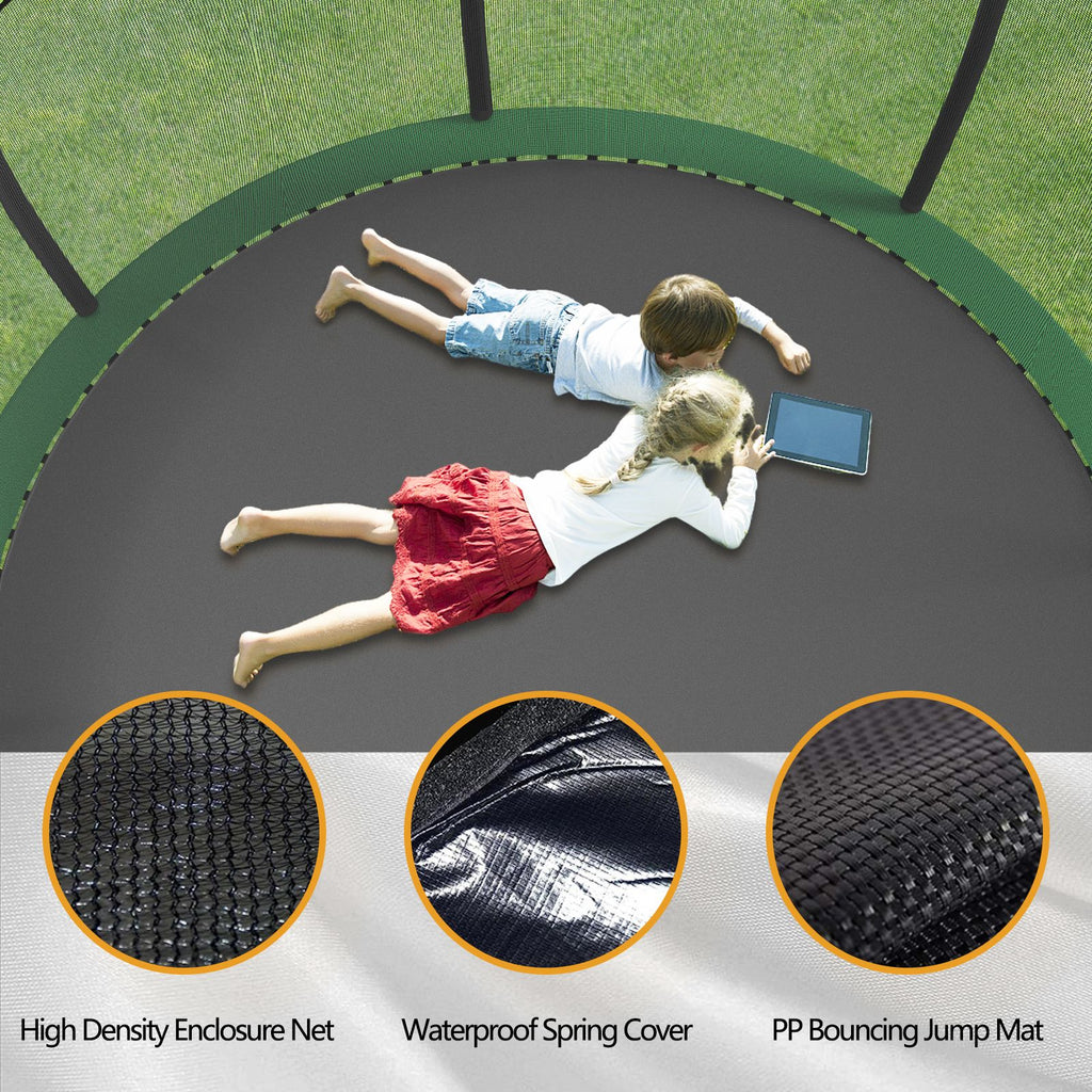 Yeah Depot - 15FT Trampoline with Basketball Hoop - Recreational Trampolines with Ladder ,Shoe Bag and Galvanized Anti-Rust Coating
