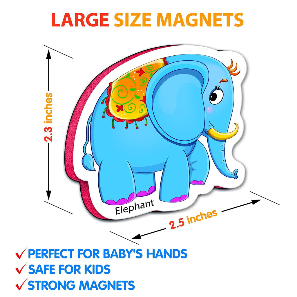 Little World - 27 Fridge Magnets for Toddlers Refrigerator Magnets for Toddlers from 3 yo Animal Baby Magnets