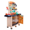 Yeah Depot - Large Pretend Play Kitchen Set Kids Cooking Playset with Realistic Lights, Vivid Sounds, Play Phone, Clock and 65 Pcs Accessories, 3 +, Blue