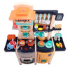 Yeah Depot - Large Pretend Play Kitchen Set Kids Cooking Playset with Realistic Lights, Vivid Sounds, Play Phone, Clock and 65 Pcs Accessories, 3 +, Blue