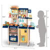 Yeah Depot - Large Pretend Play Kitchen Set Kids Cooking Playset with Realistic Lights, Vivid Sounds, Play Phone, Clock and 65 Pcs Accessories, 3 +, Blue