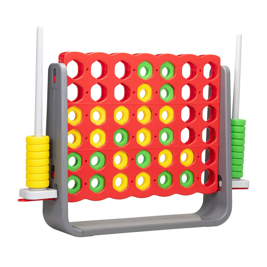 Yeah Depot - Giant 4 In a Row Game Set, Outdoor and Indoor Game for Adults and Kids, Intelligent Toy,Red and Gray