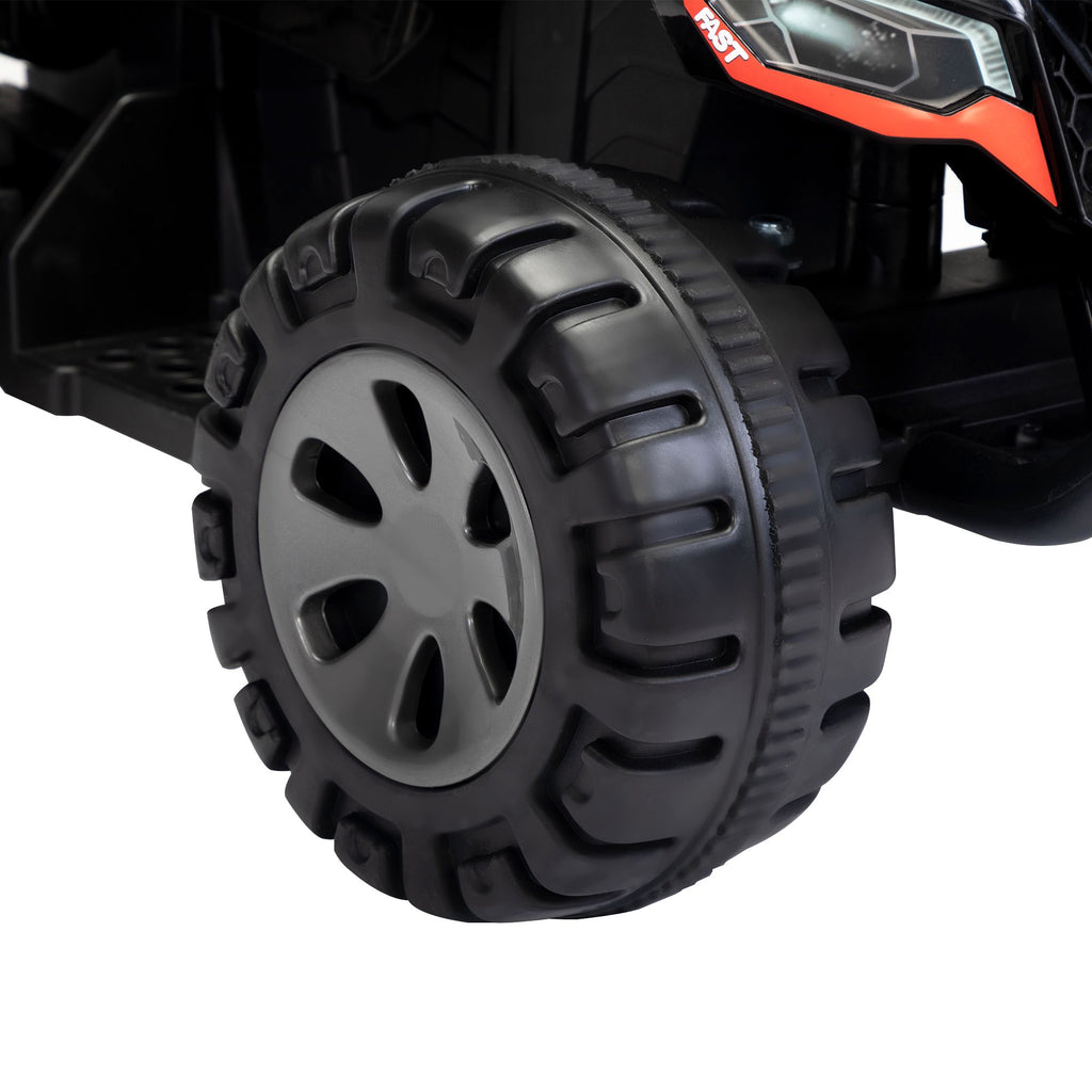 Yeah Depot - Kids Ride-on ATV, 6V Battery Powered Electric Quad Car with Music, LED Lights and Spray Device, 4 Wheeled Ride-on Toy for Toddlers Age 3-5, Black