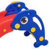 Yeah Depot - Toddler Slide, Dolphin Play Slide for Outdoor and Indoor, Freestanding Climber Playset with Basketball Hoop, Ball and Ladder, Red and Blue