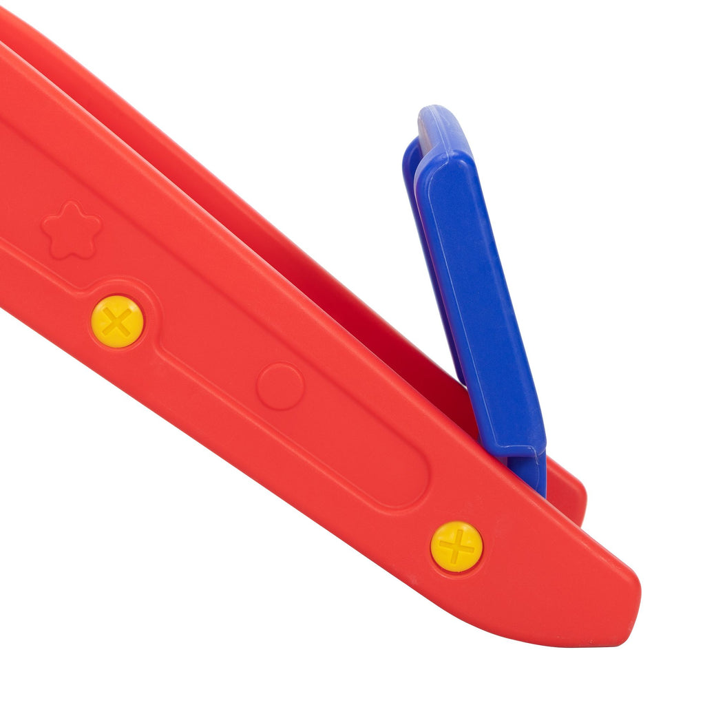Yeah Depot - Toddler Slide, Dolphin Play Slide for Outdoor and Indoor, Freestanding Climber Playset with Basketball Hoop, Ball and Ladder, Red and Blue