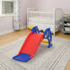 Yeah Depot - Toddler Slide, Dolphin Play Slide for Outdoor and Indoor, Freestanding Climber Playset with Basketball Hoop, Ball and Ladder, Red and Blue
