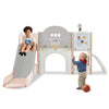 Yeah Depot - Kids Slide Playset Structure 9 in 1, Freestanding Spaceship Set with Slide, Arch Tunnel, Ring Toss, Drawing Whiteboardl and Basketball Hoop for Toddlers, Kids Climbers Playground