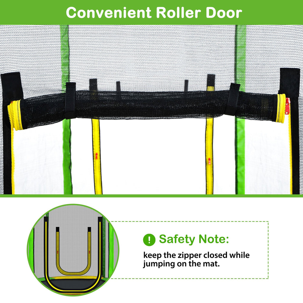 Yeah Depot - 7FT Trampoline for Kids with Safety Enclosure Net, Slide and Ladder, Easy Assembly Round Outdoor Recreational Trampoline