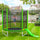 Yeah Depot - 7FT Trampoline for Kids with Safety Enclosure Net, Slide and Ladder, Easy Assembly Round Outdoor Recreational Trampoline