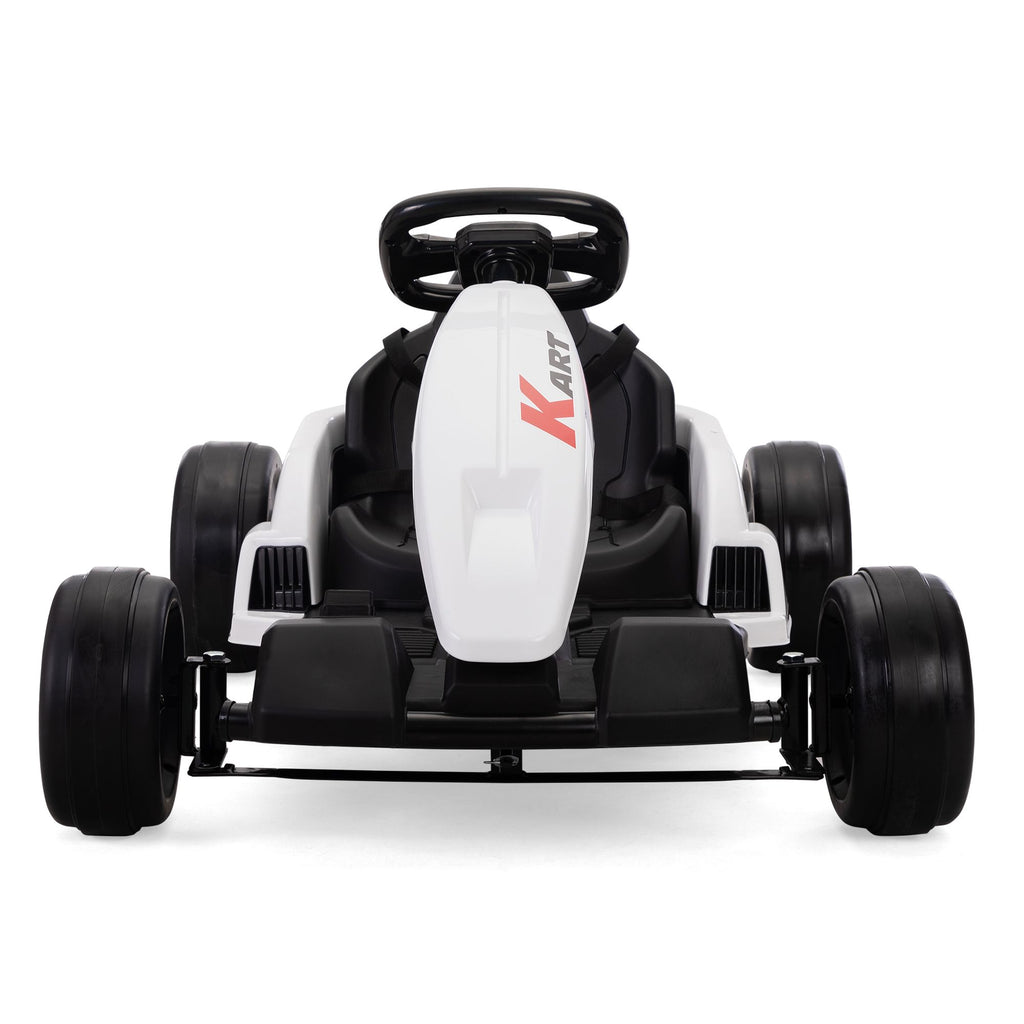 Yeah Depot - Electric GoKart Pro, Kids Racing Car, Outdoor Ride On Toy with MP3 for Kids Aged 4-16, Black and White