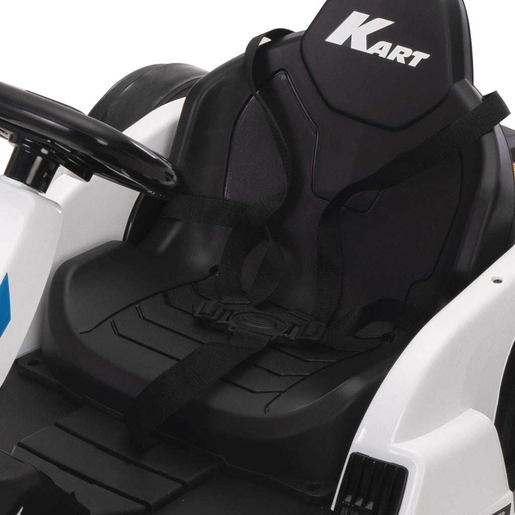 Yeah Depot - Electric GoKart Pro, Kids Racing Car, Outdoor Ride On Toy with MP3 for Kids Aged 4-16, Black and White