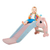 Yeah Depot - 2 in 1 Slide, Toddler Freestanding Extra Long Slide with Basketball Hoop & Ball, Indoor Outdoor, Pink