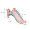 Yeah Depot - 2 in 1 Slide, Toddler Freestanding Extra Long Slide with Basketball Hoop & Ball, Indoor Outdoor, Pink