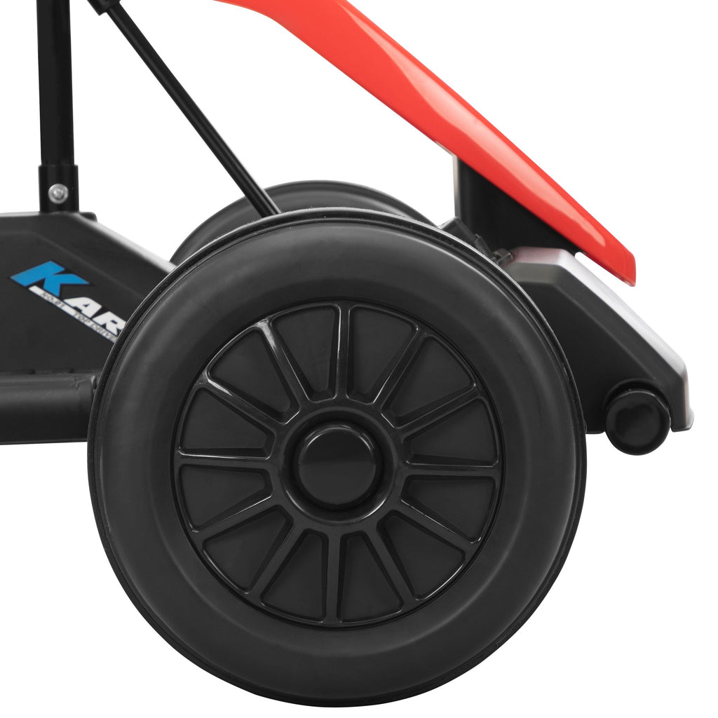 Yeah Depot - 24V Electric Kids Go Kart, Battery Powered Outdoor Ride On Toy w/ 5 mph Max Speed, Music, Horn, Power Display, Protectors, Red and Black