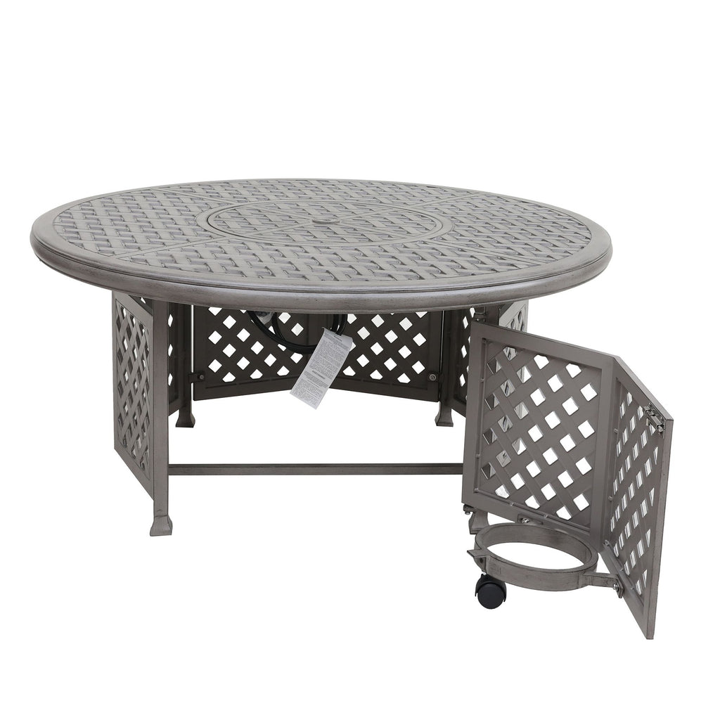 Yeah Depot - Cast Aluminum Propane Gas Firepit Table, Chat Height