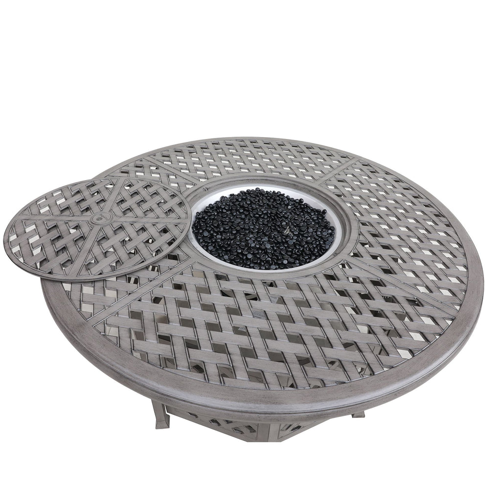 Yeah Depot - Cast Aluminum Propane Gas Firepit Table, Chat Height