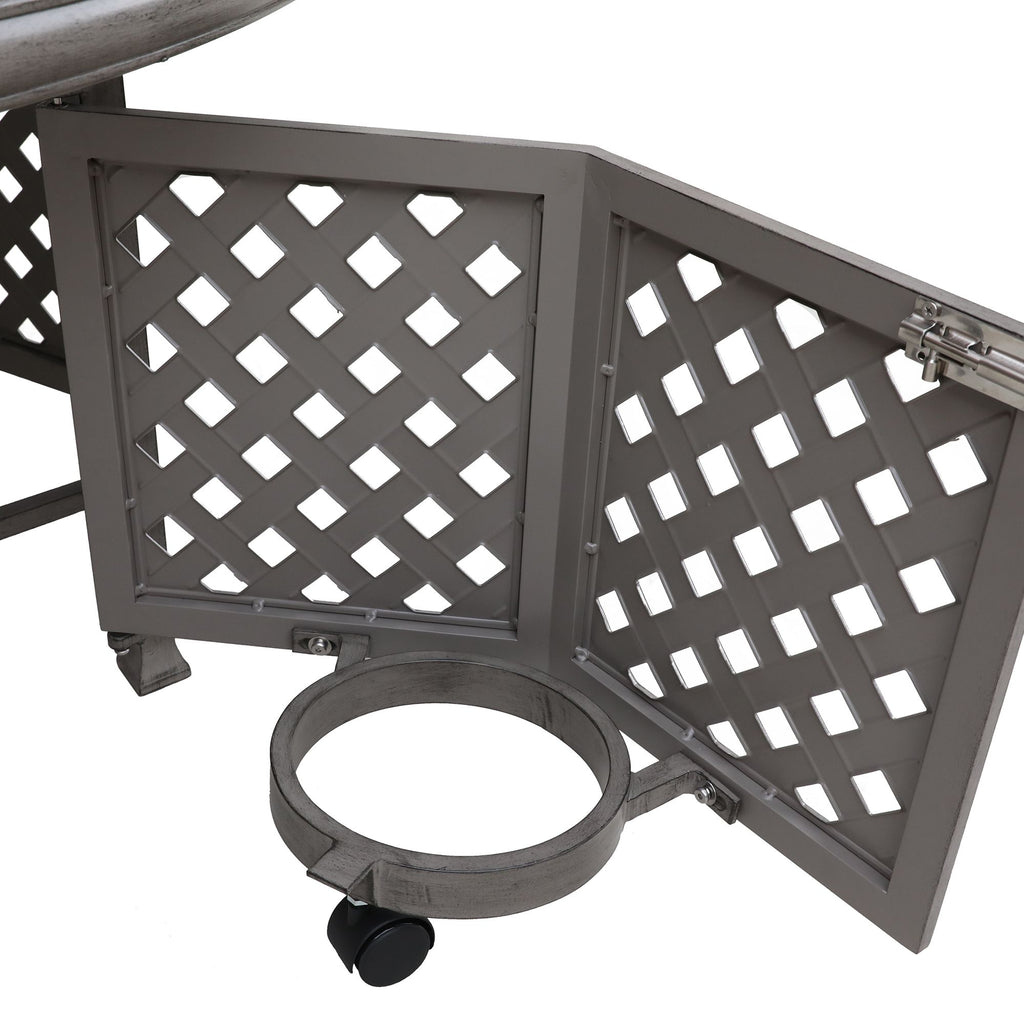 Yeah Depot - Cast Aluminum Propane Gas Firepit Table, Chat Height