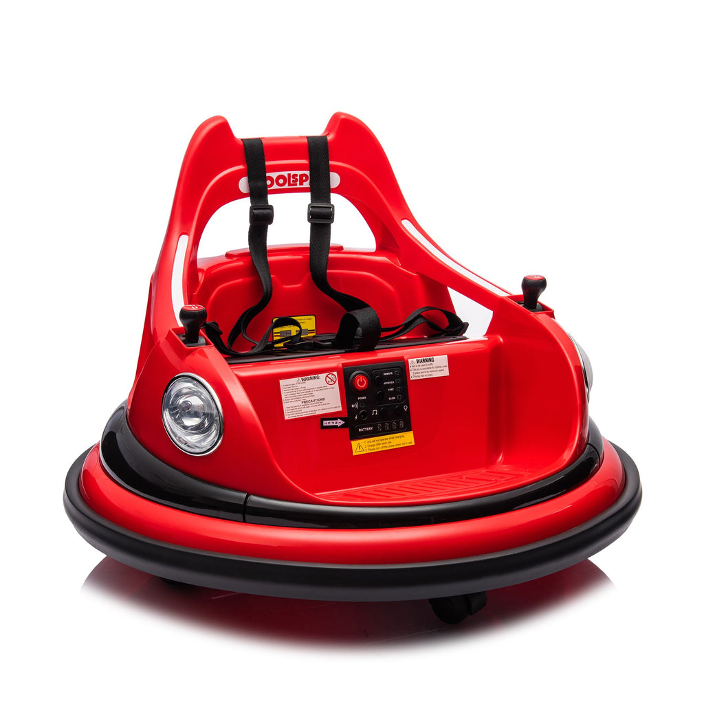 Yeah Depot - 12V ride on bumper car for kids,electric car for kids,1.5-5 Years Old,W/Remote Control, LED Lights, Bluetooth & 360 Degree Spin, Vehicle body with anti-collision padding Five-point Safety Belt,2wd