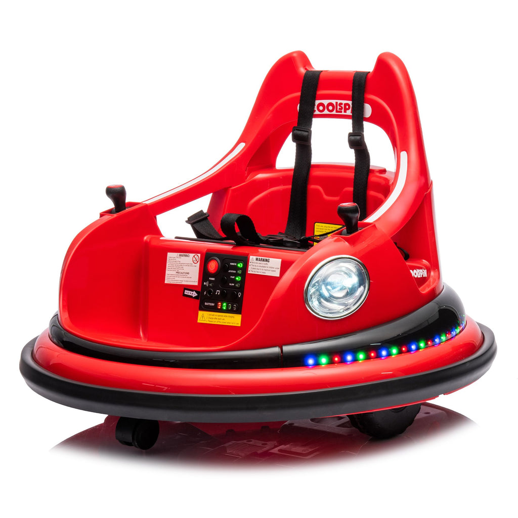 Yeah Depot - 12V ride on bumper car for kids,electric car for kids,1.5-5 Years Old,W/Remote Control, LED Lights, Bluetooth & 360 Degree Spin, Vehicle body with anti-collision padding Five-point Safety Belt,2wd