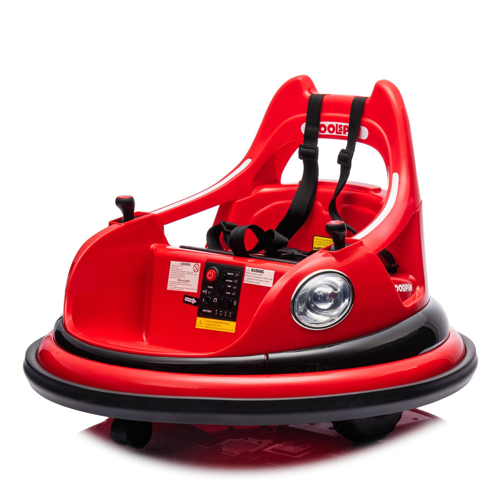 Yeah Depot - 12V ride on bumper car for kids,electric car for kids,1.5-5 Years Old,W/Remote Control, LED Lights, Bluetooth & 360 Degree Spin, Vehicle body with anti-collision padding Five-point Safety Belt,2wd
