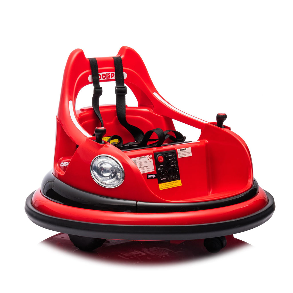 Yeah Depot - 12V ride on bumper car for kids,electric car for kids,1.5-5 Years Old,W/Remote Control, LED Lights, Bluetooth & 360 Degree Spin, Vehicle body with anti-collision padding Five-point Safety Belt,2wd