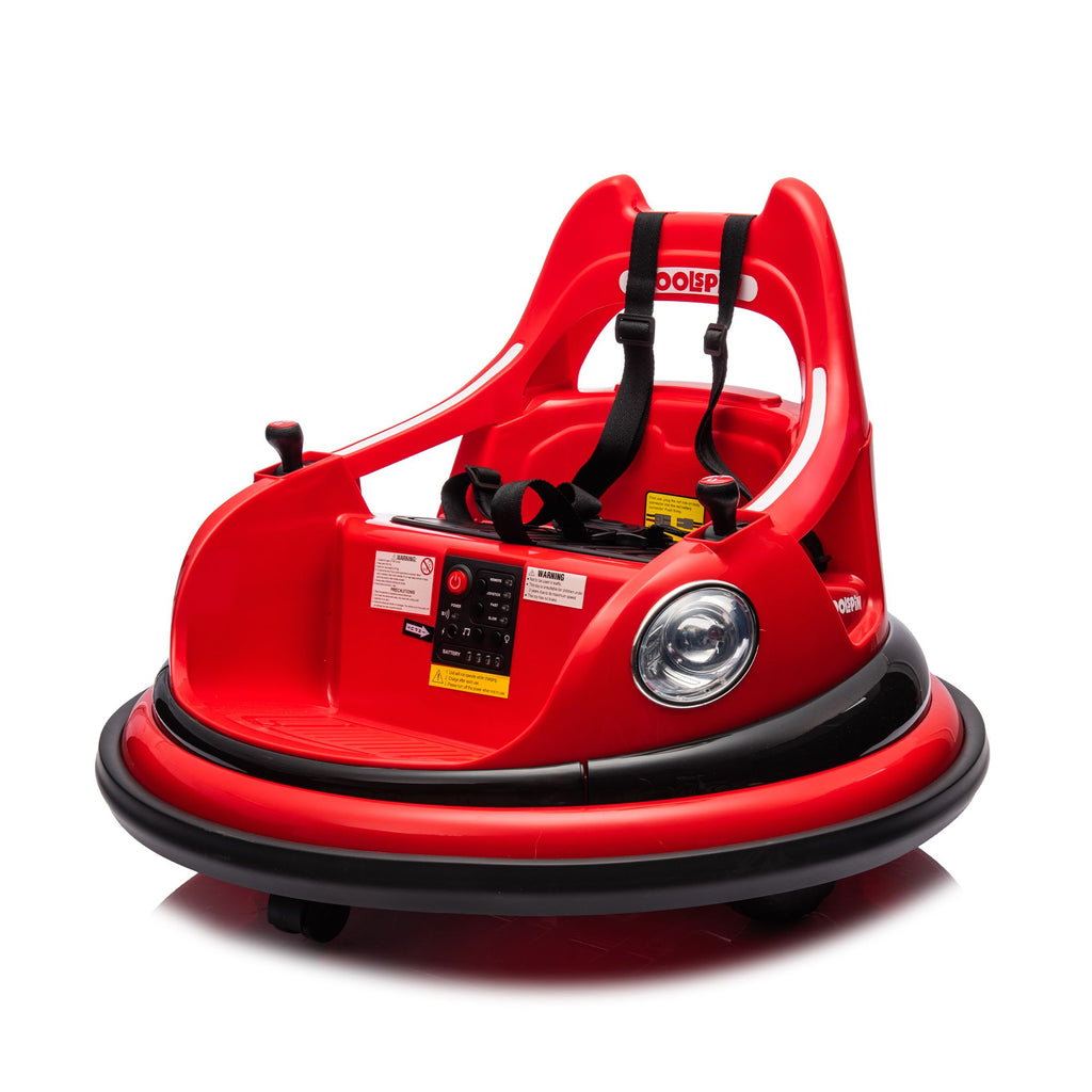 Yeah Depot - 12V ride on bumper car for kids,electric car for kids,1.5-5 Years Old,W/Remote Control, LED Lights, Bluetooth & 360 Degree Spin, Vehicle body with anti-collision padding Five-point Safety Belt,2wd