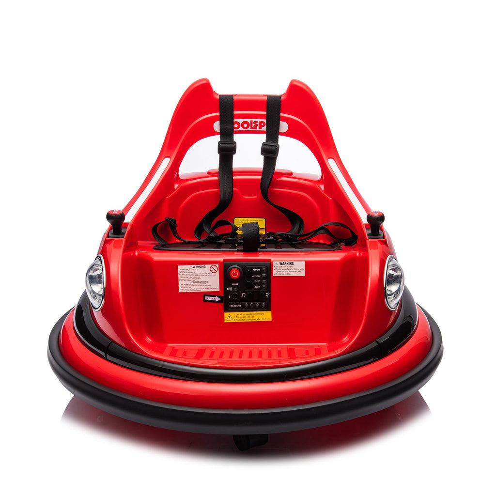 Yeah Depot - 12V ride on bumper car for kids,electric car for kids,1.5-5 Years Old,W/Remote Control, LED Lights, Bluetooth & 360 Degree Spin, Vehicle body with anti-collision padding Five-point Safety Belt,2wd