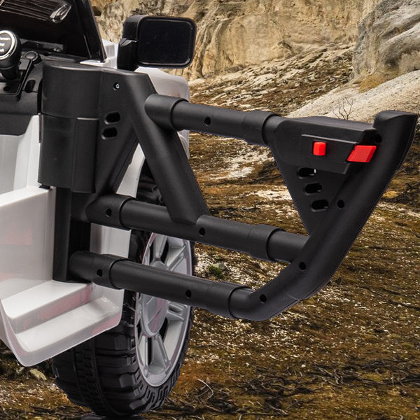 Yeah Depot - 12v7a 30w*2 Four-wheel drive leather seat one button start,forward and backward, high and low speed, music, front light, power display, two doors can open, 2.4G R/C, seat belt four wheel absorber