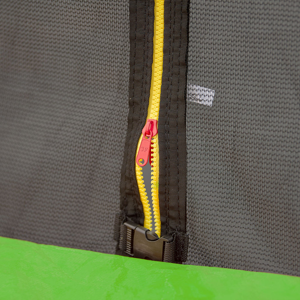 Yeah Depot - 14FT Trampoline with Basketball Hoop Inflator and Ladder(Inner Safety Enclosure) Green