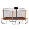 Yeah Depot - 16FT Trampoline with Basketball Hoop pump and Ladder(Inner Safety Enclosure) with soccer goal orange