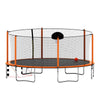 Yeah Depot - 16FT Trampoline with Basketball Hoop pump and Ladder(Inner Safety Enclosure) with soccer goal orange