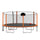 Yeah Depot - 16FT Trampoline with Basketball Hoop pump and Ladder(Inner Safety Enclosure) with soccer goal orange