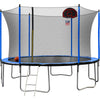 Yeah Depot - 15FT Trampoline with Basketball Hoop Inflator and Ladder(Inner Safety Enclosure) Blue
