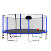Yeah Depot - 16FT Trampoline with Basketball Hoop pump and Ladder(Inner Safety Enclosure) with soccer goal blue
