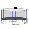 Yeah Depot - 16FT Trampoline with Basketball Hoop pump and Ladder(Inner Safety Enclosure) with soccer goal blue