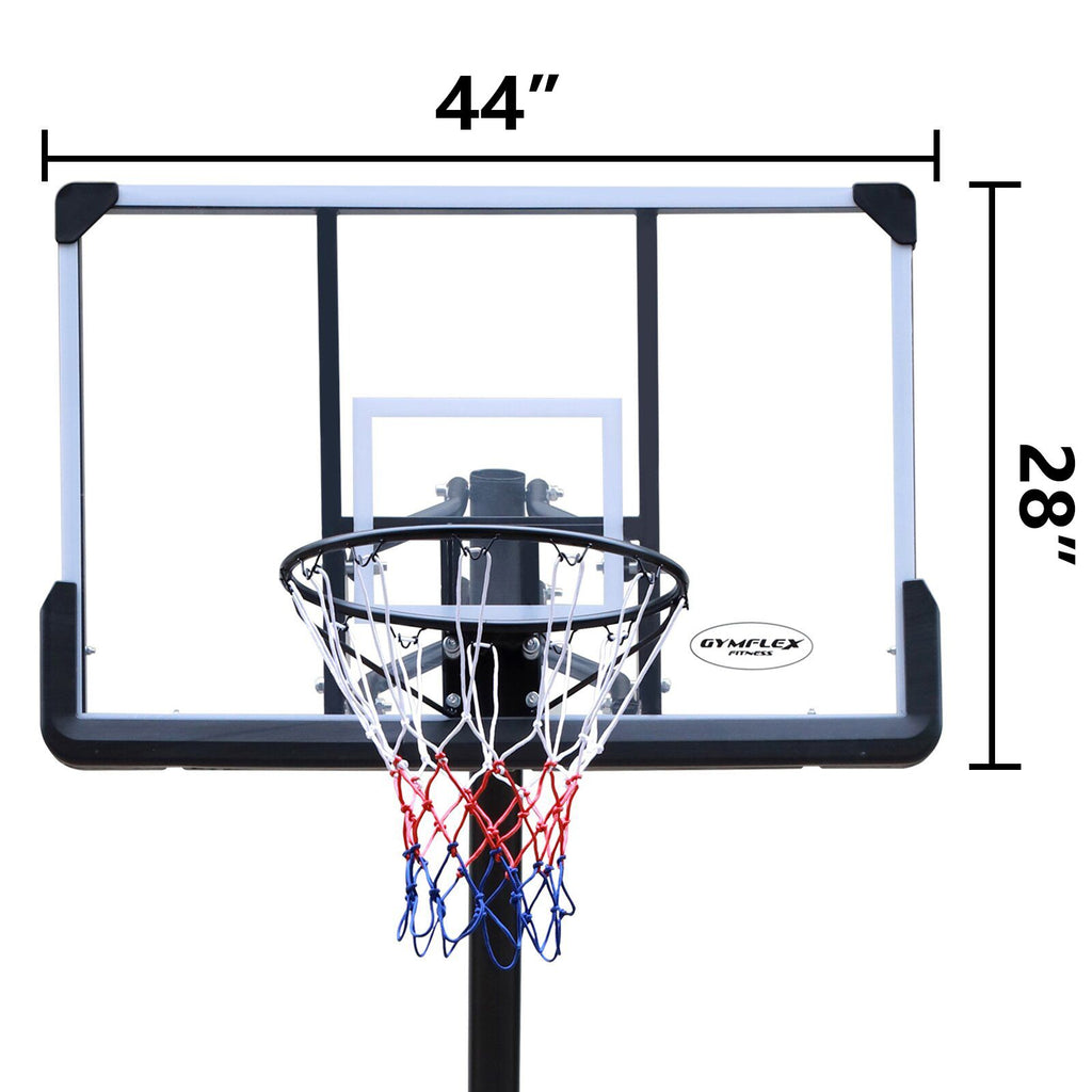 Yeah Depot - Height Adjustable 7.5 to 10ft Basketball Hoop 44 Inch Backboard Portable Basketball Goal System with Stable Base and Wheels, use for Outdoor