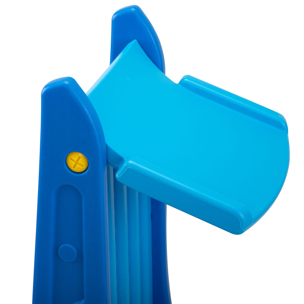 Yeah Depot - 3 in 1 Kids Climber and Slide, Toddler Play Set with Basketball Hoop and Ball, Indoor Outdoor Freestanding Slide for Preschool Boys Girls, Blue Dolphin