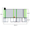 Yeah Depot - 16FT Trampoline with Basketball Hoop pump and Ladder(Inner Safety Enclosure) with soccer goal Green
