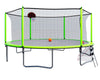 Yeah Depot - 16FT Trampoline with Basketball Hoop pump and Ladder(Inner Safety Enclosure) with soccer goal Green