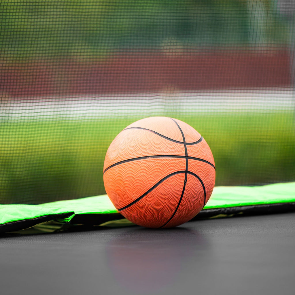 Yeah Depot - 16FT Trampoline with Basketball Hoop pump and Ladder(Inner Safety Enclosure) with soccer goal Green
