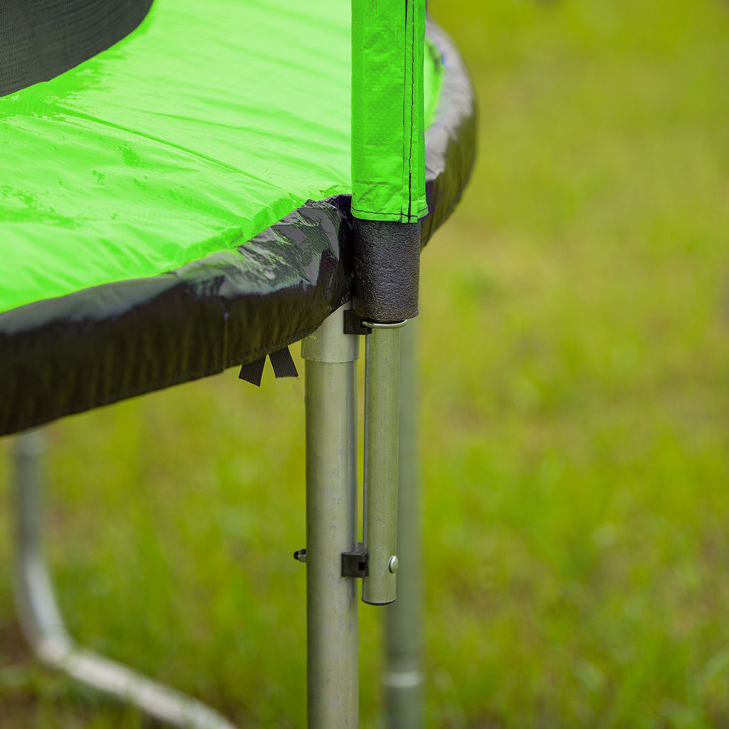 Yeah Depot - 16FT Trampoline with Basketball Hoop pump and Ladder(Inner Safety Enclosure) with soccer goal Green
