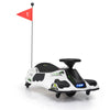 Yeah Depot - 12V Kids Ride-On Drifting Car, Electric Go Kart w/ MP3, USB, LED Lights, High-Low Speed, Power Display, Protector, Battery Powered Racing Vehicle Toy Gift for Children, 8-12 Years Old, White
