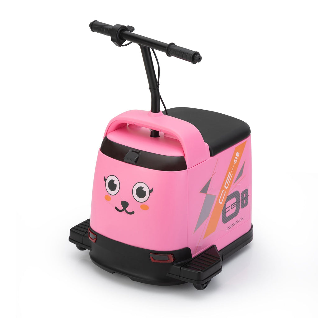 Yeah Depot - 12V Kids Ride On Box, Electric Box Car with High-Low Speeds, Variable Speed Throttle, MP3, USB, Storage, Battery Powered Toy Gift for 8-12 Years Old, Pink + Black