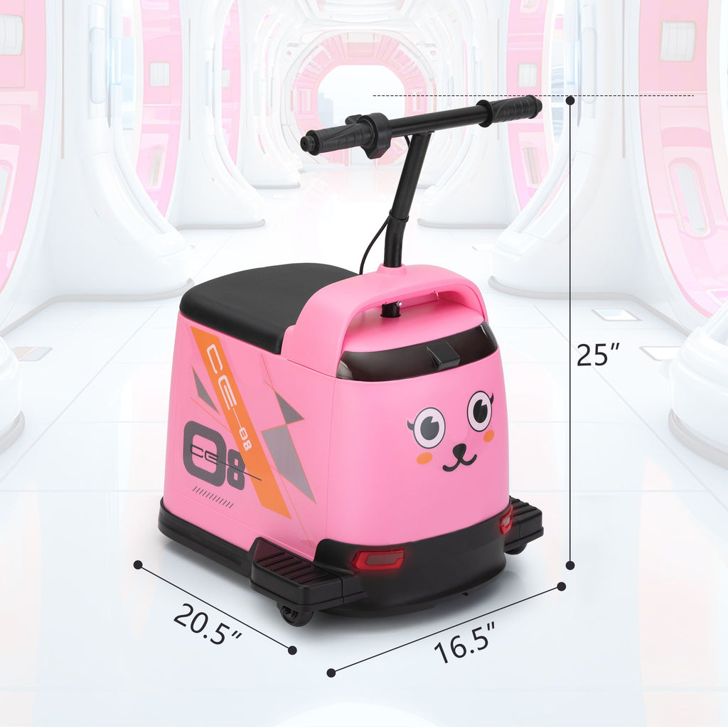 Yeah Depot - 12V Kids Ride On Box, Electric Box Car with High-Low Speeds, Variable Speed Throttle, MP3, USB, Storage, Battery Powered Toy Gift for 8-12 Years Old, Pink + Black