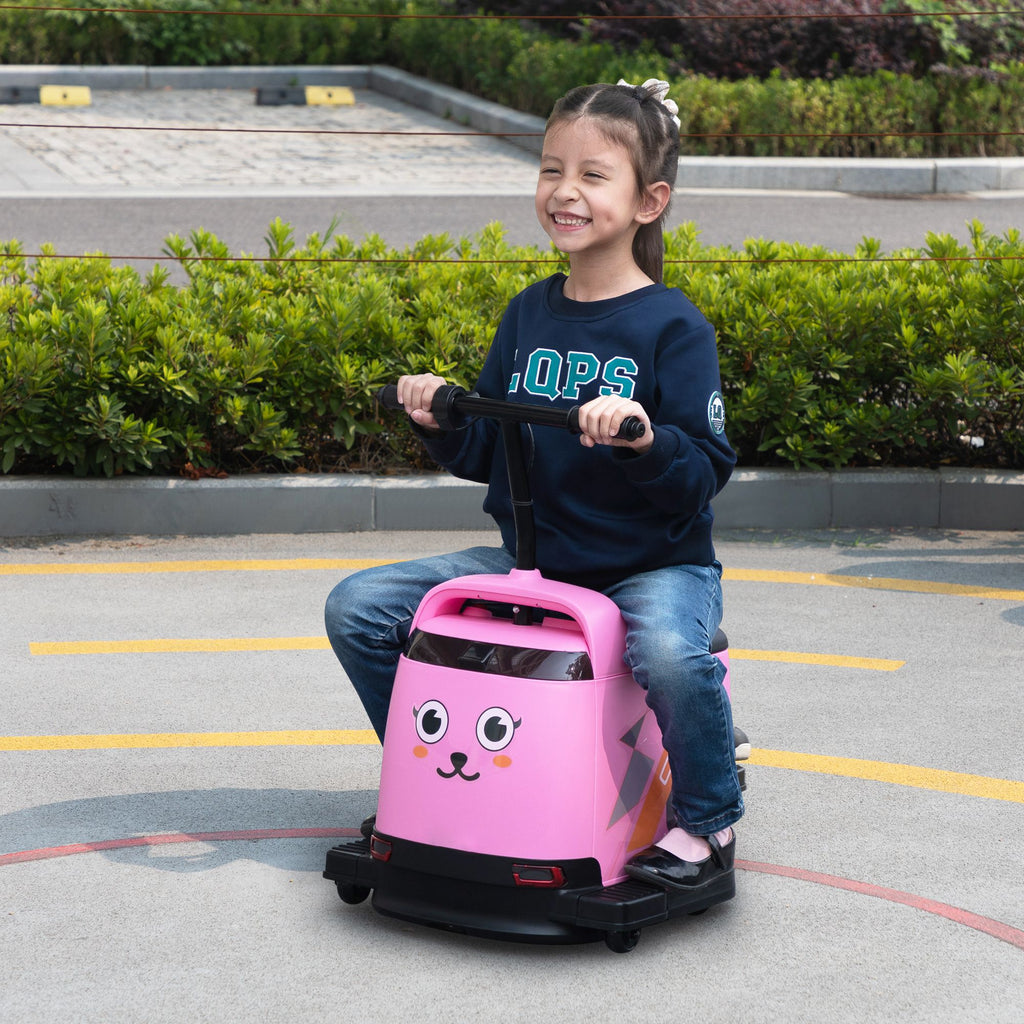 Yeah Depot - 12V Kids Ride On Box, Electric Box Car with High-Low Speeds, Variable Speed Throttle, MP3, USB, Storage, Battery Powered Toy Gift for 8-12 Years Old, Pink + Black